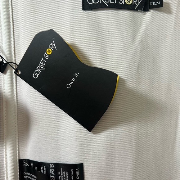 CORSET STORY ROSE GOLD HALTERNECK OVERBUST RIBBON CORSET SIZE 20 2X - Picture 9 of 16